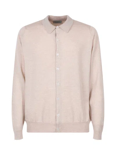 John Smedley Cardigan Polo Extrafine In Grey