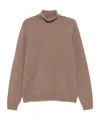 John Smedley Faisal Wool Blend Turtleneck Sweater In Brown