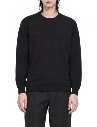 John Smedley Farhill Extra Fine Merino Wool Crewneck Jumper In Nero