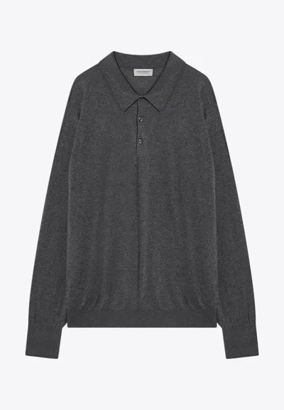 John Smedley Finchley Long-sleeved Polo T-shirt In Multi
