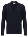 John Smedley Mens Midnight Belper Knitted Polo Jumper In Blue