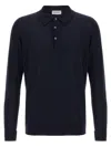 John Smedley Mens Midnight Belper Knitted Polo Jumper In Blue