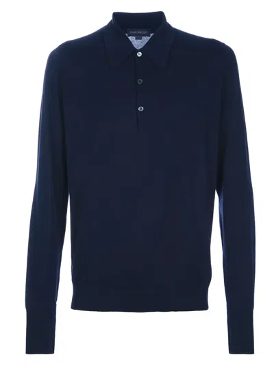 John Smedley 'finchley' Polo Shirt In Blue