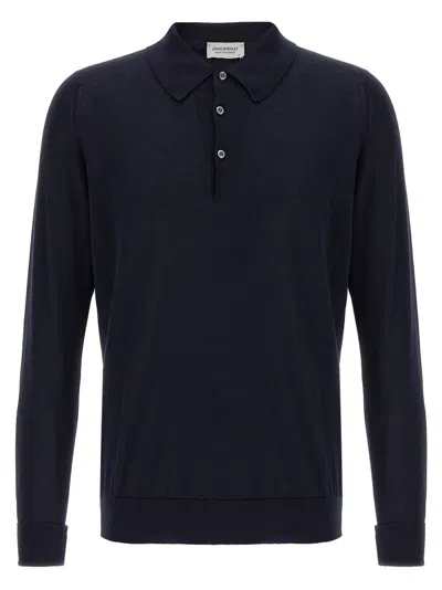 John Smedley Bramwell Fine-knit Cotton Polo Shirt In Black