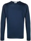 John Smedley Marcus Extra Fine Merino Wool Jumper Clothing In Blue