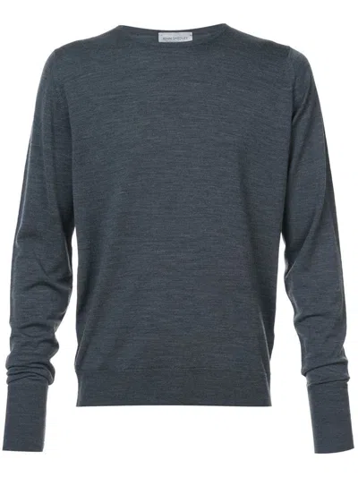 John Smedley Fine Crew Neck Sweater In Grey