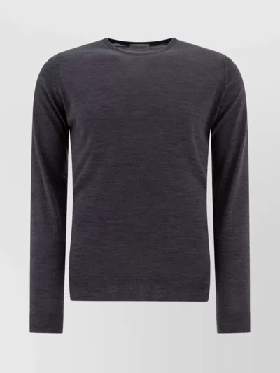 John Smedley Fine Knit Long Sleeve Round Neck Sweater In Black