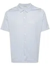 John Smedley Fine-knit Short-sleeved Shirt In Blue
