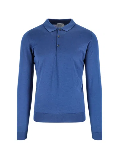 John Smedley Fine Knit Sweater With Round Neckline And Lightweight Fabric In Blue