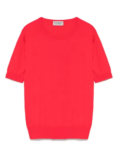John Smedley Fine-knit T-shirt In Red