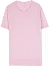 John Smedley Fine-ribbed Cotton Top In Pink
