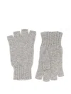 John Smedley Finger-less Wool Gloves In Gray