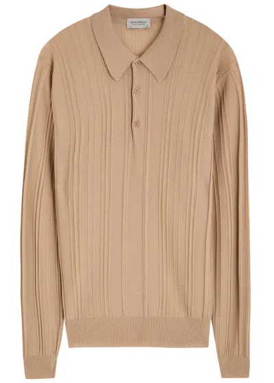 John Smedley Flinn Ribbed Wool Polo Shirt