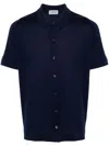 John Smedley Folke Fine-ribbed Shirt In Blue