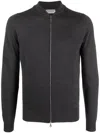 John Smedley Front Zip-fastening Knit Cardigan In Grey