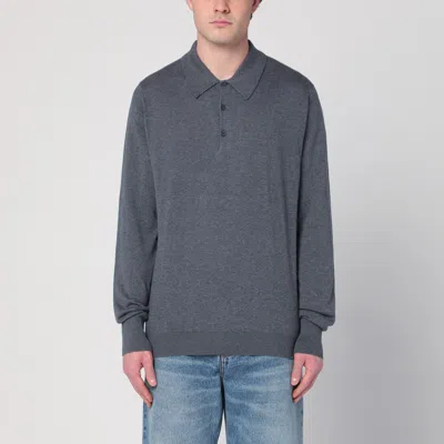 John Smedley Gray Finchley Polo In Cotton In Grey