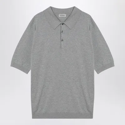 John Smedley Gray Isis Polo In Cotton In Grey