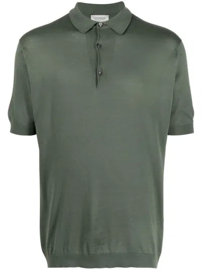 John Smedley Green Classic Polo In Multicolor