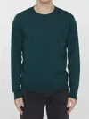 John Smedley V-neck Merino Wool Sweater In Green