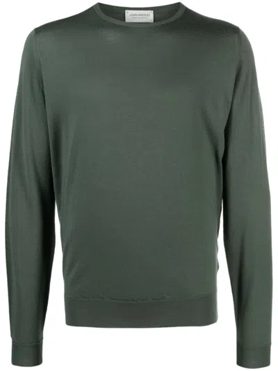JOHN SMEDLEY GREEN WOOL SWEATER