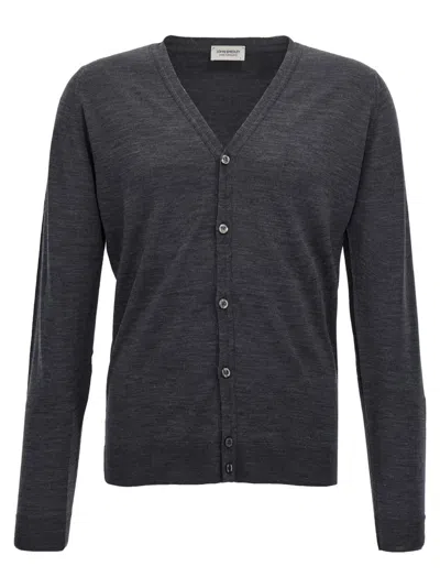JOHN SMEDLEY GREY PETWORTH CARDIGAN