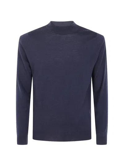 John Smedley Harcourt Mock-neck Sweater In Blue