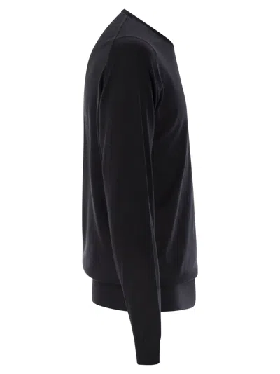 John Smedley Hatfield - Cotton Crew-neck Sweater In Black
