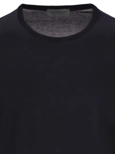 John Smedley Hatfield - Cotton Crew-neck Sweater In Navy