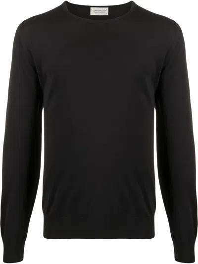 JOHN SMEDLEY HATFIELD LONG SLEEVES CREWNECK PULLOVER,HATFIELD 096 BLACK