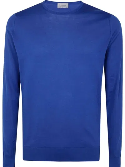 JOHN SMEDLEY HATFIELD LONG SLEEVES CREWNECK PULLOVER,HATFIELD 096 PACIFIC