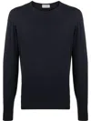 John Smedley Marcus Virgin Wool Crewneck Sweater In Midnight