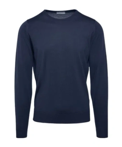 John Smedley Hatfield Knitted Jumper In Blue