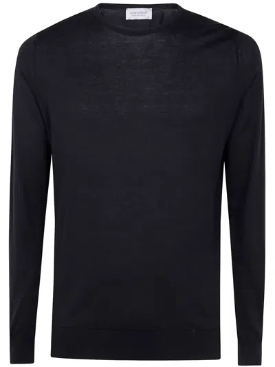 John Smedley Hatfield Long Sleeves Crewneck Pullover In Black