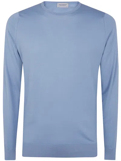 John Smedley Long Sleeves Crewneck Pullover In Blue