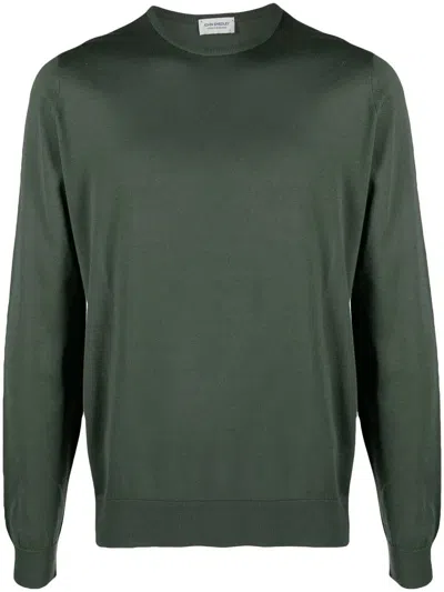John Smedley Hatfield Long Sleeves Crewneck Pullover In Green