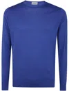 John Smedley Hatfield Long Sleeves Crewneck Pullover In Blue