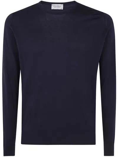 John Smedley Hatfield Long Sleeves Crewneck Pullover In Blue