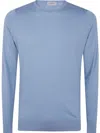 John Smedley Hatfield Long Sleeves Crewneck Pullover In Blue
