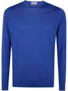 John Smedley Hatfield Long Sleeves Crewneck Pullover In Pacific