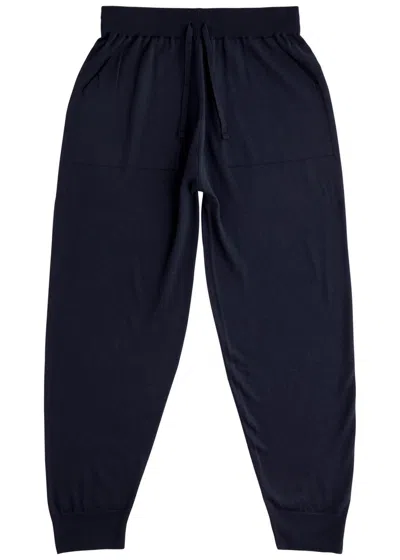 John Smedley Henning Wool Sweatpants In Navy