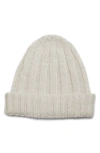 John Smedley Hickory Merino Wool Beanie In Grey Fleece