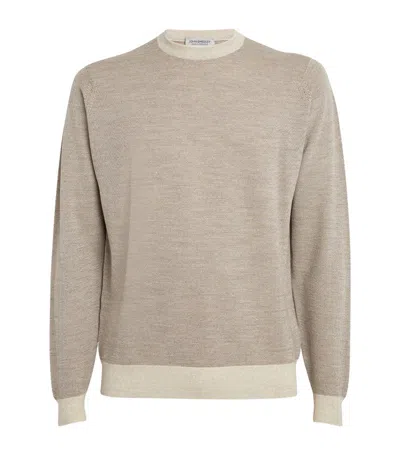 John Smedley Honeycomb Merino Sweater In Beige