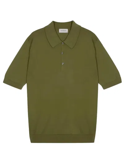 John Smedley Isis Fine Knit Cotton Polo Shirt In Green