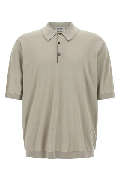 John Smedley 'isis' Polo Shirt In Gray