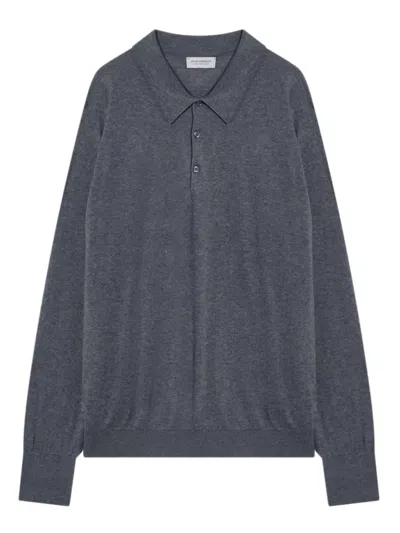 John Smedley Jersey Polo Shirt In Gray