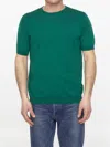 John Smedley Emerald Green Cotton Jumper In Multi