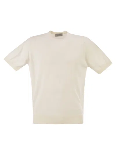 John Smedley Kempton Cotton Crew Neck Sweater In Natural