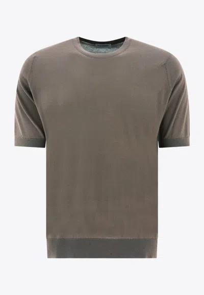 John Smedley Kempton Crewneck T-shirt In Gray