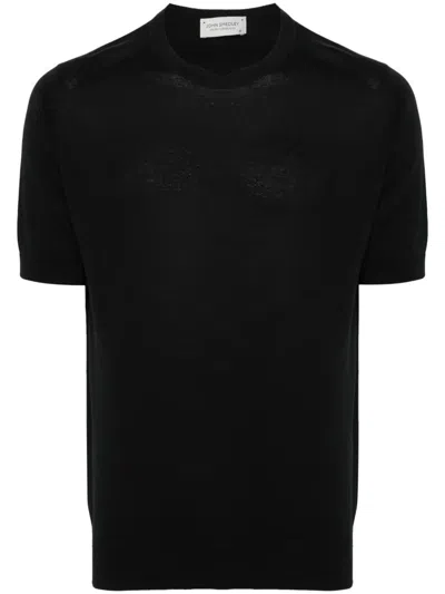 John Smedley Kempton Fine Knit Cotton T-shirt Clothing In Black