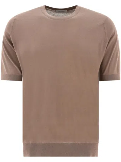 John Smedley Kempton Fine Knit Cotton T-shirt Clothing In Brown